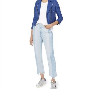 COPY - IRO Dylan Blue Leather Moto Jacket *Intermix Exclusive*